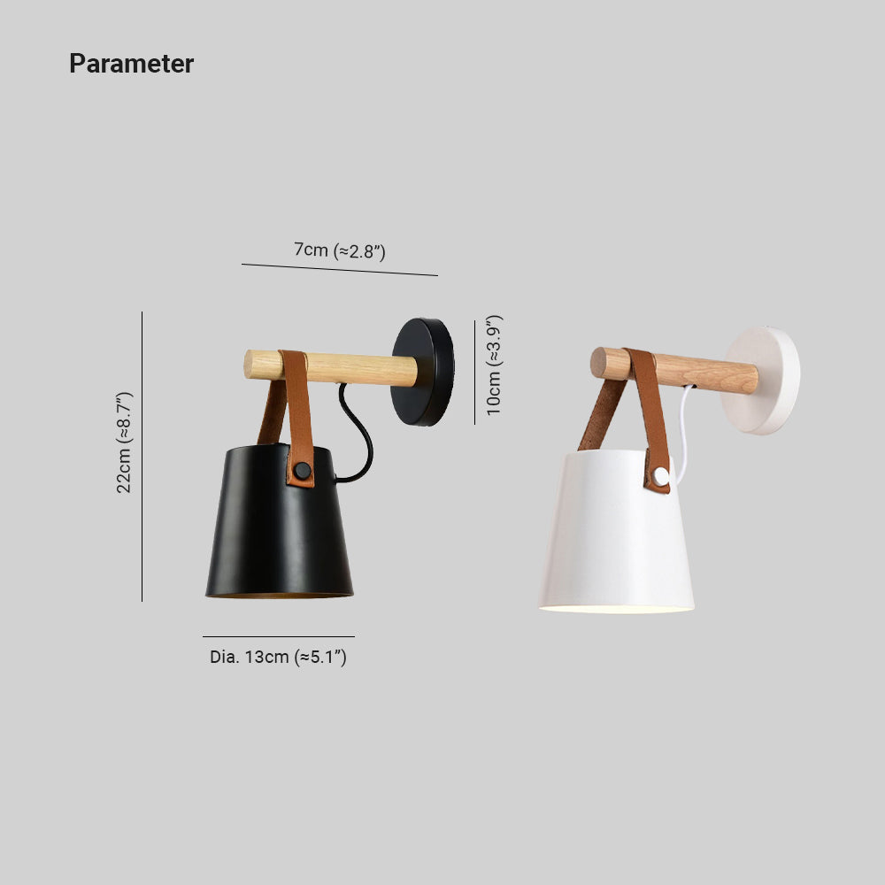 Silva Moderno Conical Metallo Legno Applique Camera da Letto