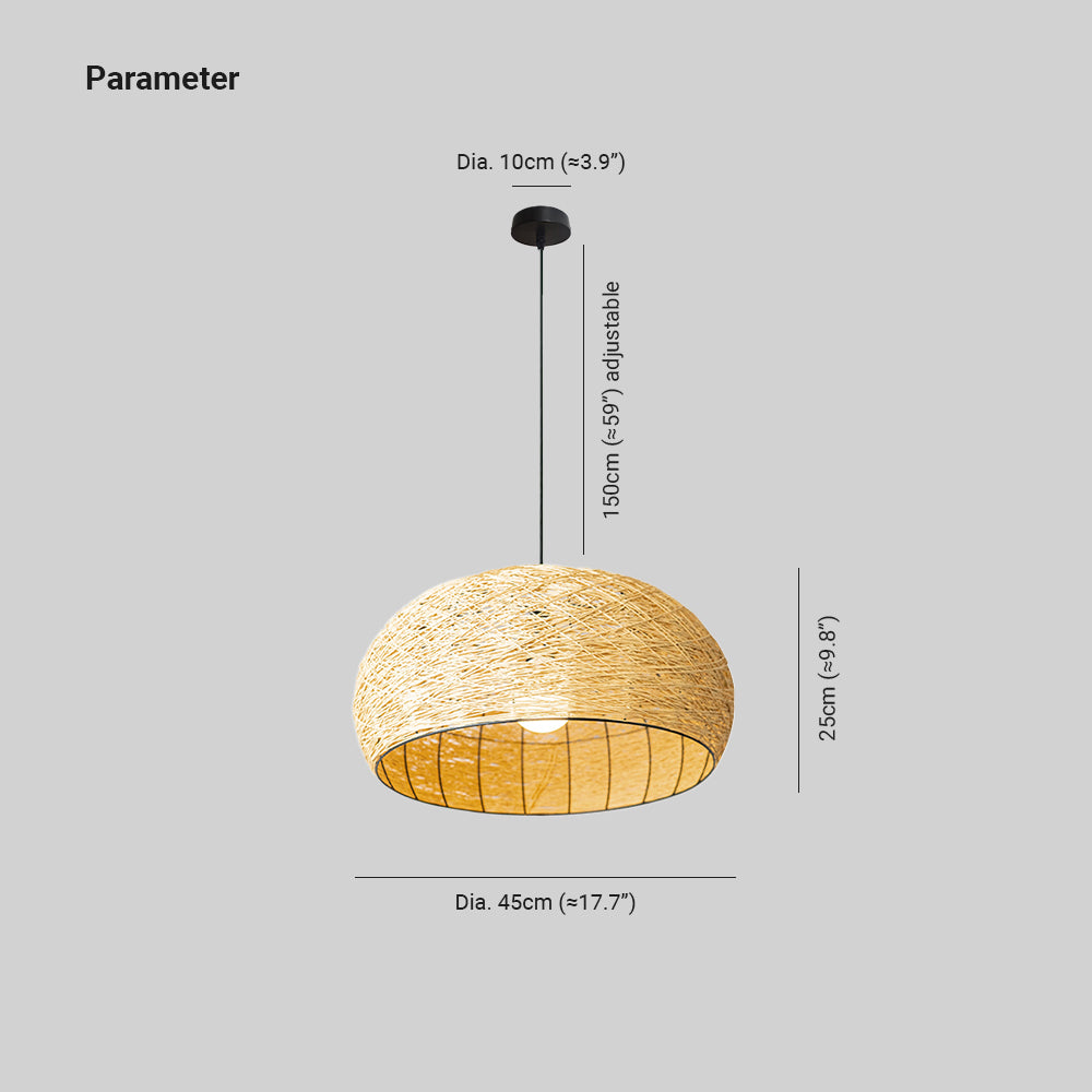 Ritta Design Nido Metallo Rattan LED Lampade a Sospensione Sala da Pranzo