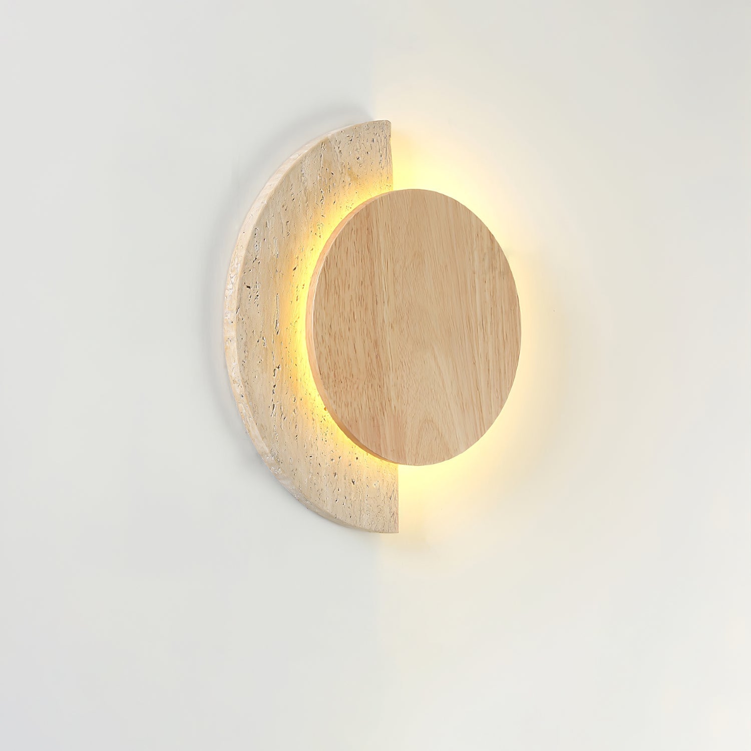 Coraeen Half-Moon Travertine Wall Light - Neutralighting