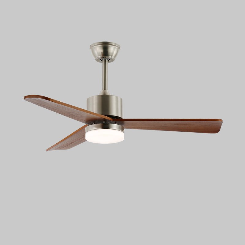 Ventilatore da Soffitto con Luce Ventio Minimalista in Argento e Legno