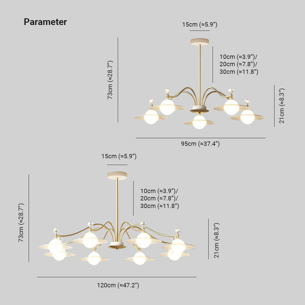 Arisha Metallo Cluster Lampade a Sospensione Camera da Letto
