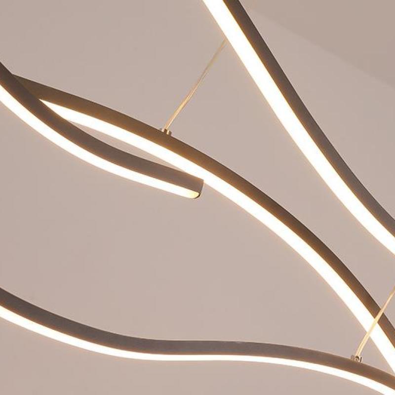 Arisha Curvo Moderno Lineare Lampade a Sospensione Nero/Oro LED
