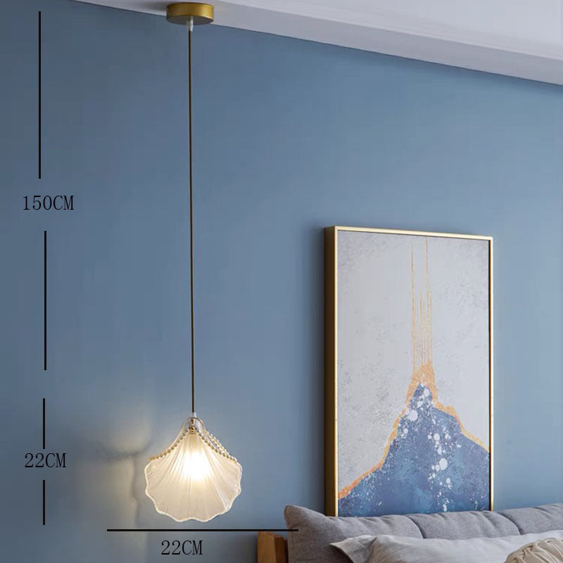 Kristy Bellissimo LED Lampada a Sospensione Metallo/Acrilico Art Déco Bianco Conchiglia di Perle Soggiorno/Camera da Letto