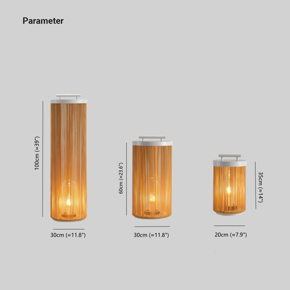 Ray Lampade da Esterno Metallo Rattan Retro Cavo/Solare/USB Giardino