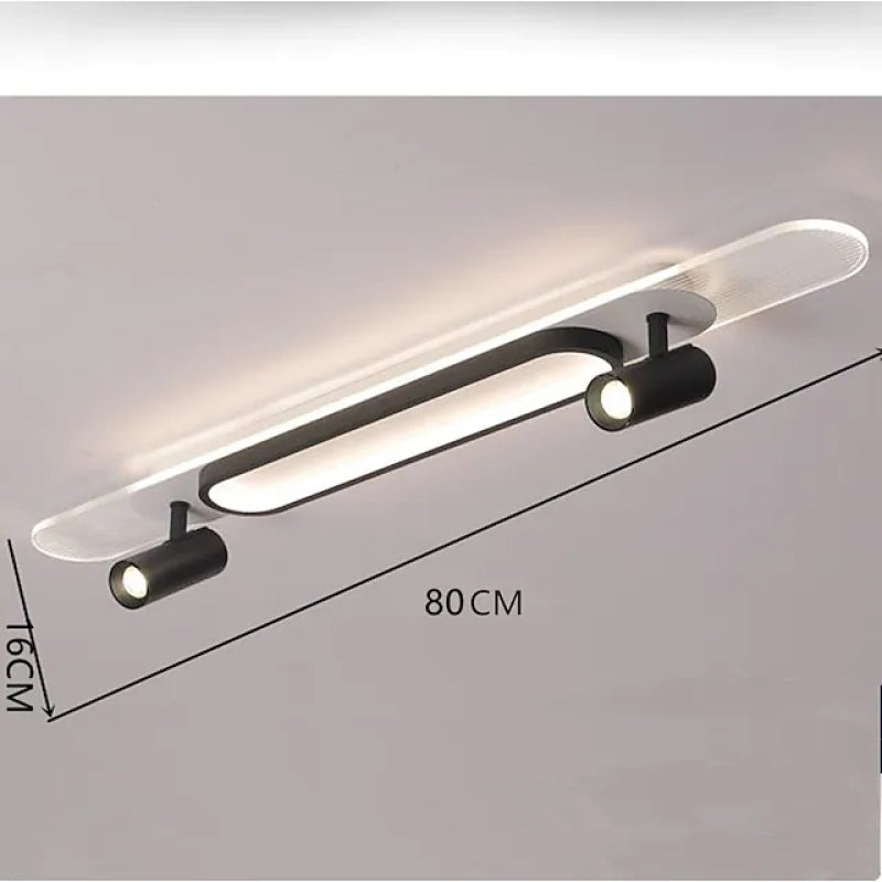 Aim Moderne LED Skateboard Rettangolare LED Plafoniere Metallo/Acrilico Nero/Bianco Soggiorno/Camera da Letto