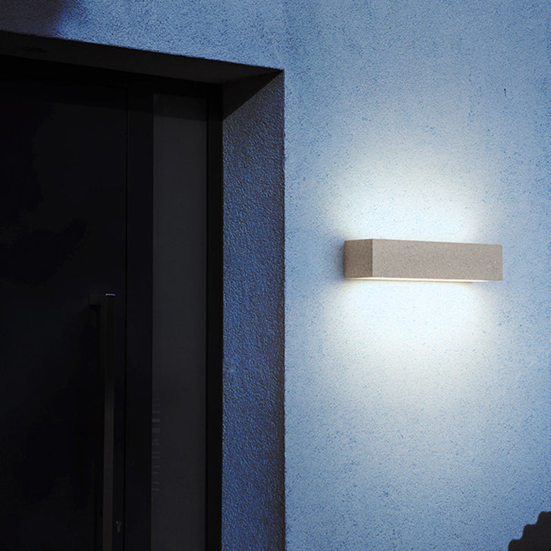 Ray Semplice Rettangolare LED Applique da Esterni Nero/Bianco Metallo Acrilico Giardino