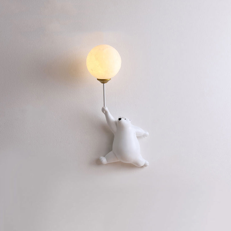 Aria Design LED Applique da Parete Lettura Pallone d'Orso Bianco/Blu Camera da letto/Studio/Soggiorno