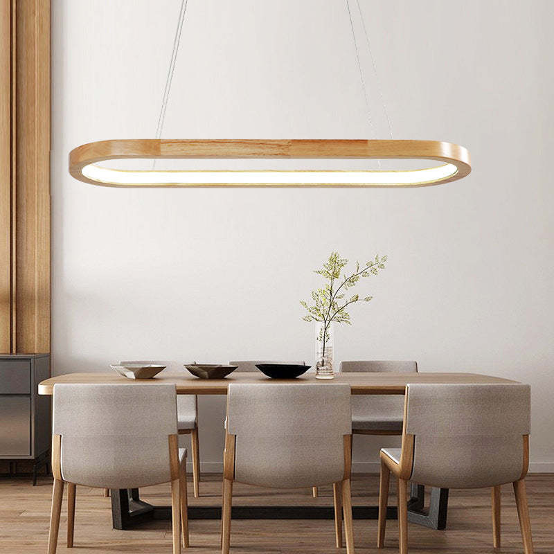 Muto Bellissimo LED Lampade a Sospensione Legno Ovale Contemporanee