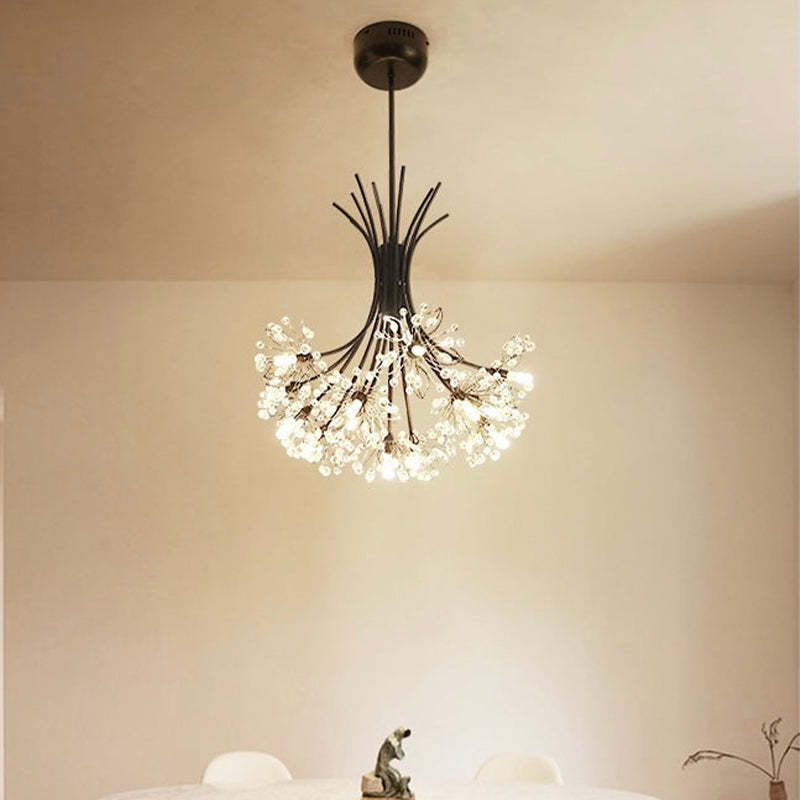 Arisha Moderna Arte Deco Lampada a Sospensione Sputnik Metallo/Acrilico Nero/Oro