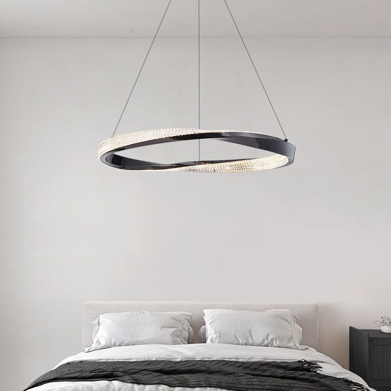Kristy Minimalismo LED Squillo Lampade a Sospensione Metallo Acrilico Oro/Nero Soggiorno/Camera da Letto