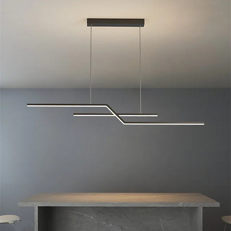 Arisha Lineare LED Lampade a Sospensione Nere/Ore Parallelo Piega Soggiorno