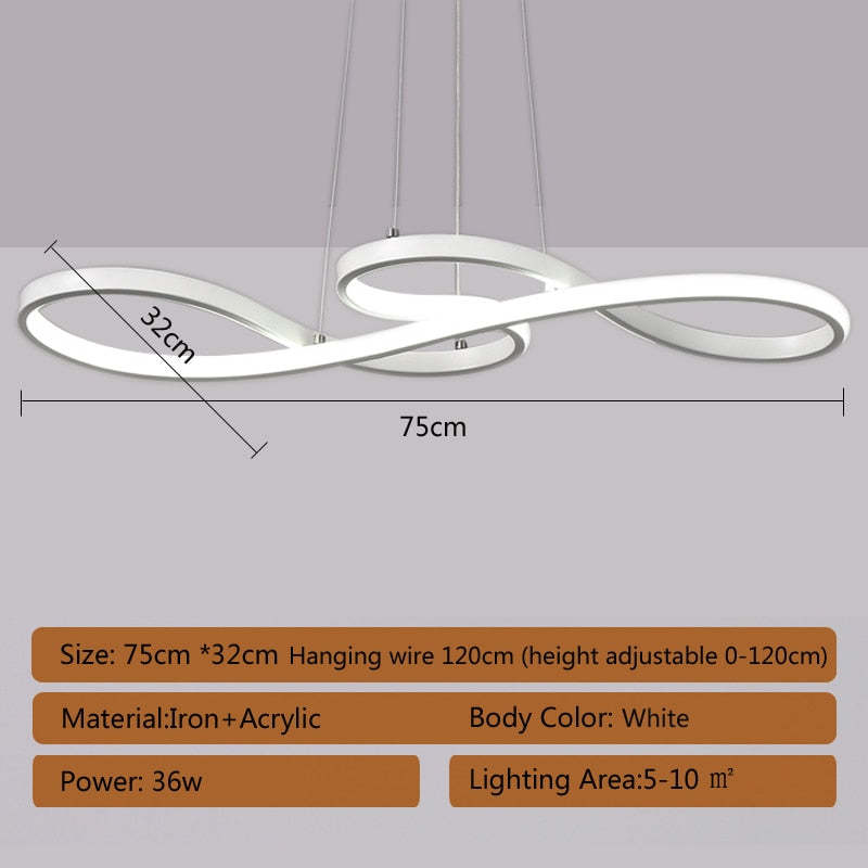 Arisha Lampada a Sospensione Lineare Moderna Nero/Oro/Bianco