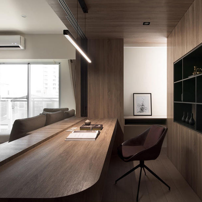 Arisha Minimalista LED Lampada a Sospensione Metallo/Legno Lineare Dimmerabile Soggiorno/Camera da Letto