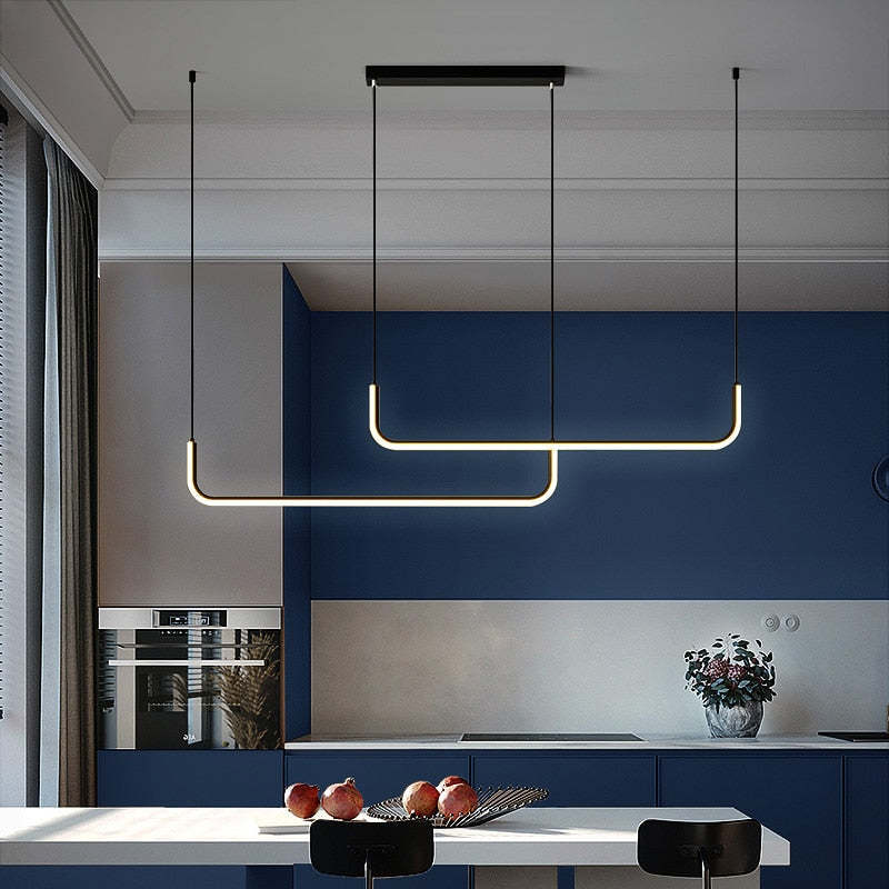 Arisha Moderne LED Lampade a Sospensione Lineare Doppia Cornice