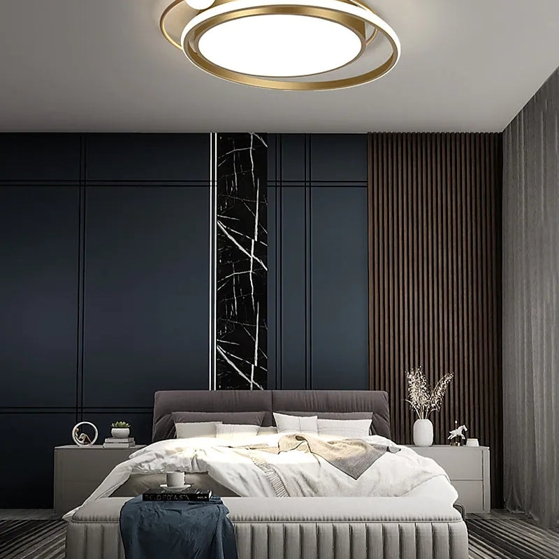 Arisha Moderna LED Minimalismo Multi Orbitale Plafoniera Nero/Oro Metallo Soggiorno/Camera da Letto