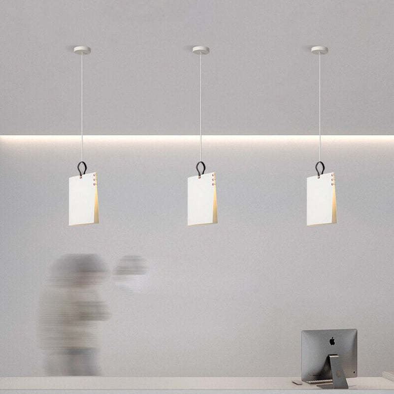 Arisha Lampada a Sospensione Tessuto Forma Artistica Libro Bianco/Grigio