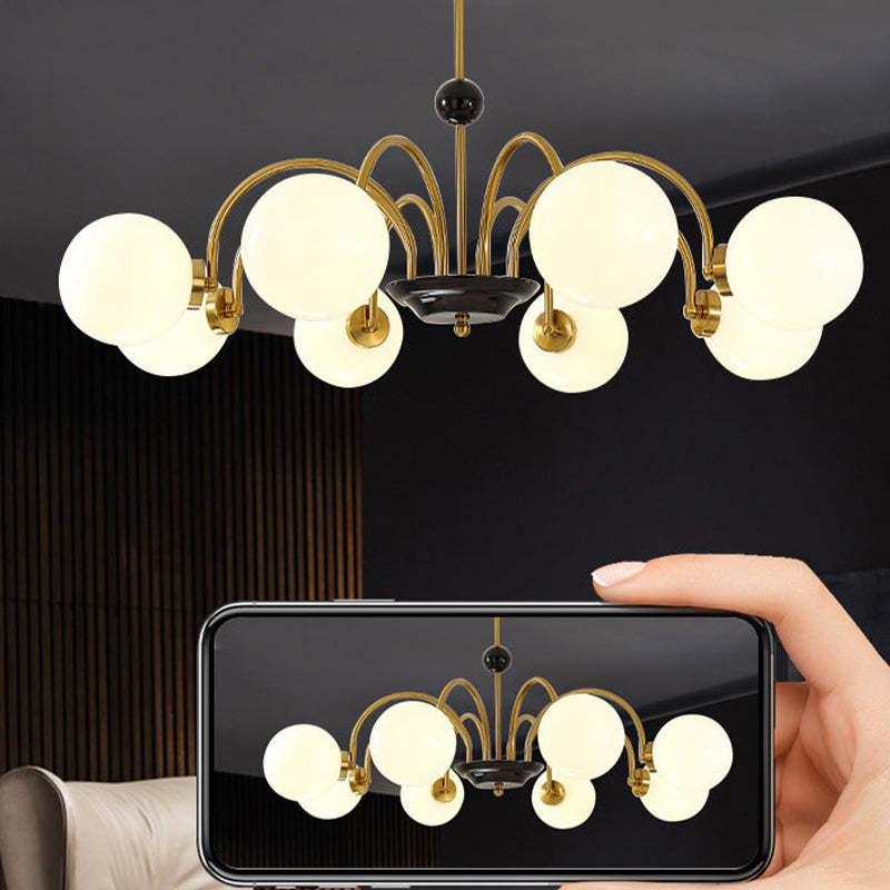 Khloe Moderno LED Lampada a Sospensione Metallo Vetro Bianco Sfera Soggiorno/Camera da Letto