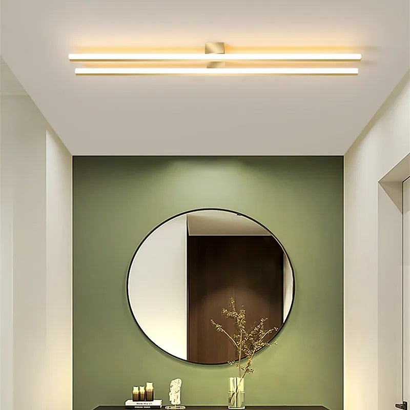 Arisha Minimalista LED Plafoniera Metallo Nera/Bianco Doppia Linea Soggiorno/Camera da Letto