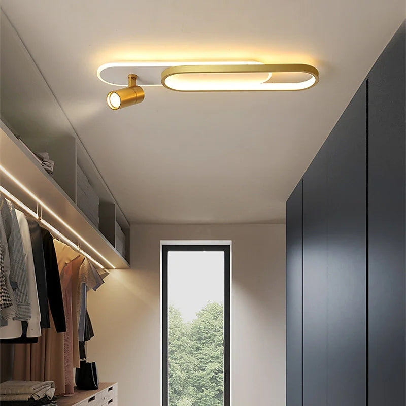 Aim Moderna LED Plafoniera Metallo Nero/Oro Corridoio/Soggiorno/Camera da Letto