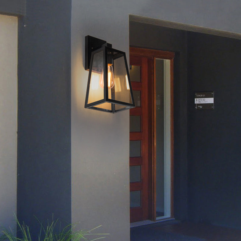 Silva Industriale Vintage LED Applique Metallo/Vetro Nero Sala da Pranzo/Soggiorno/Camera da Letto