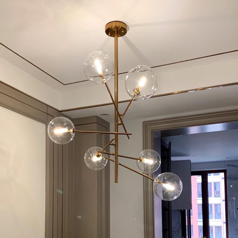 Nordic Lampada a Sospensione Vetro/Metallo Ramo Bolle Soggiorno/Sala da Pranzo Moderna