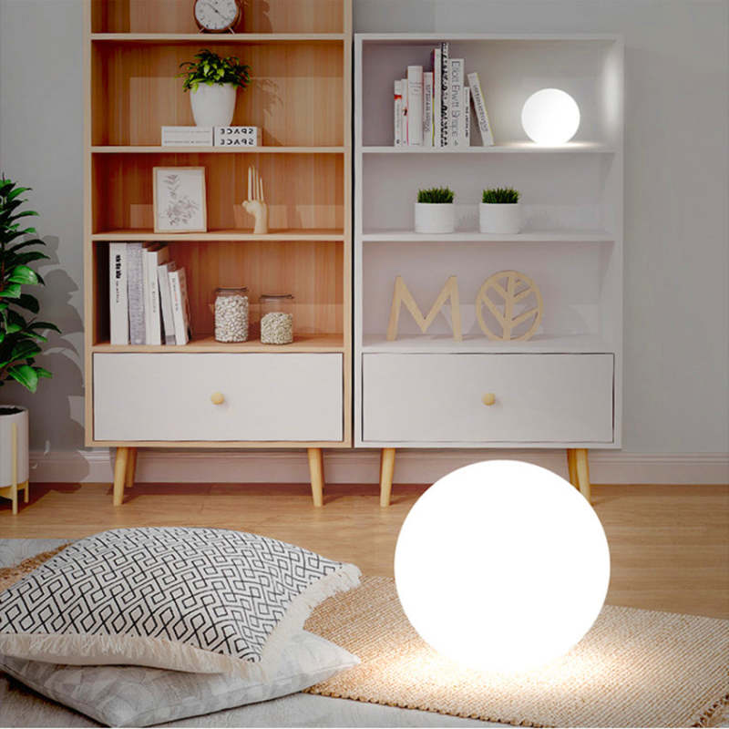 Aria Design LED Luce da Esterno Lampada da Terra Impermeabile Bianco Sfera Acrilico