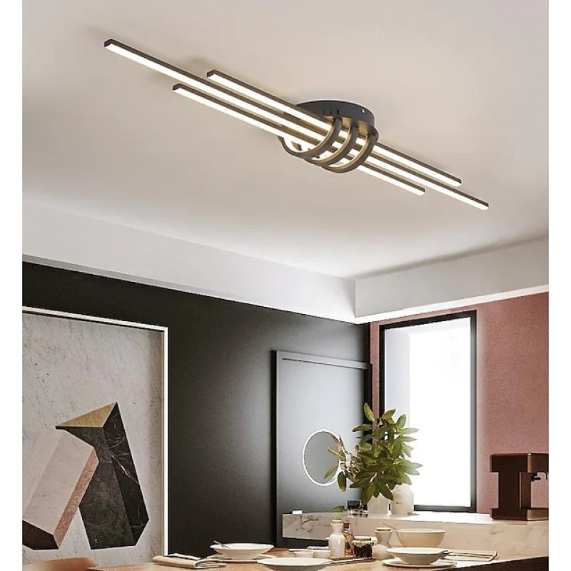 Arisha Moderna Insolito LED Plafoniera Nero/Bianco Metallo Acrilico Lineari Soggiorno/Camera da Letto