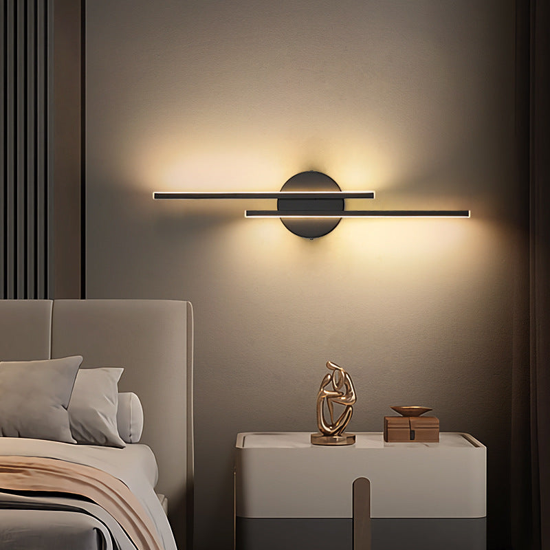 Arisha Moderna LED Nordico Applique Metallo Nero/Bianco Lineare Soggiorno/Camera da Letto