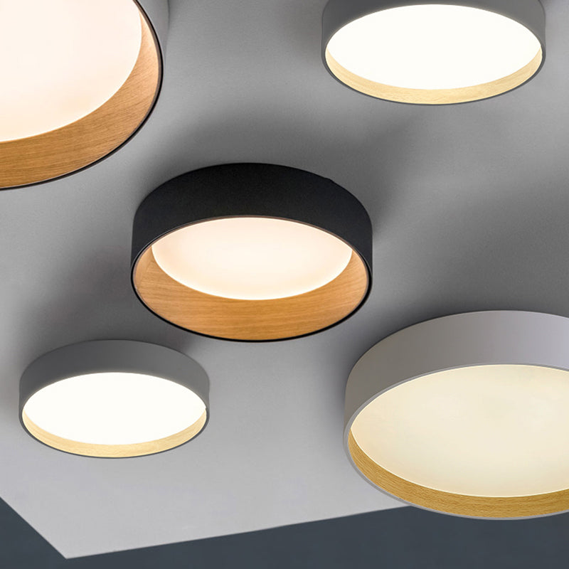 Arisha Moderne LED Plafoniere Metallo Bianca/Grigia/Nera Rotonda
