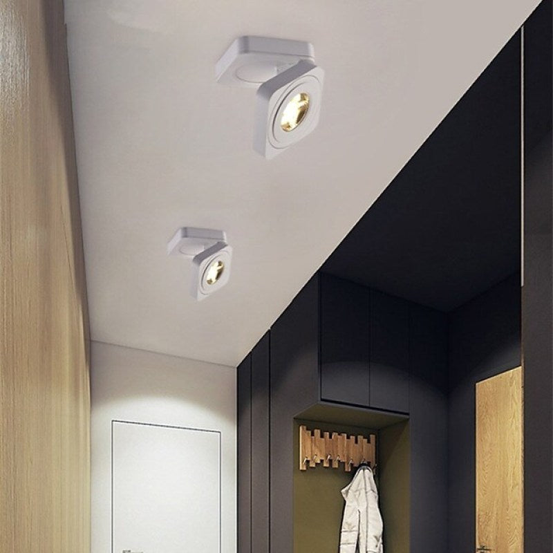 Arisha Moderna LED Piccolo Orientabile Quadrato Plafoniera Metallo Nero/Bianco Soggiorno/Camera da Letto