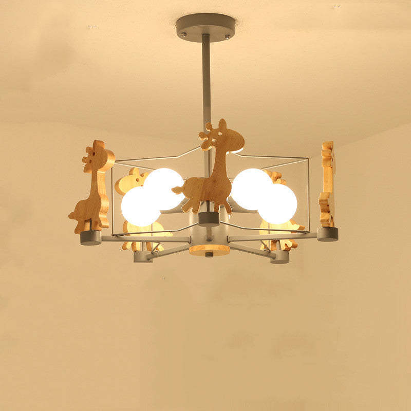 Arisha Moderno LED Design Creativo Giraffe Plafoniera Legno Metallo Camera da Bambini/Camera da Letto