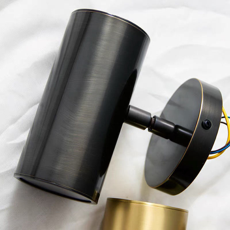 Arisha Moden LED Minimalismo Applique Cilindrica Metallo Oro/Nero Soggiorno/Camera da Letto