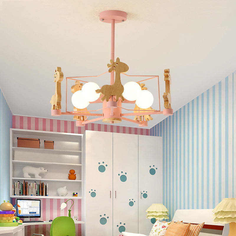 Arisha Moderno LED Design Creativo Giraffe Plafoniera Legno Metallo Camera da Bambini/Camera da Letto