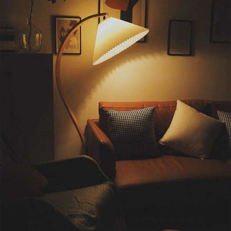 Muto Minimalista LED Lampada da Terra Metallo Legno Arco Soggiorno/Camera da Letto