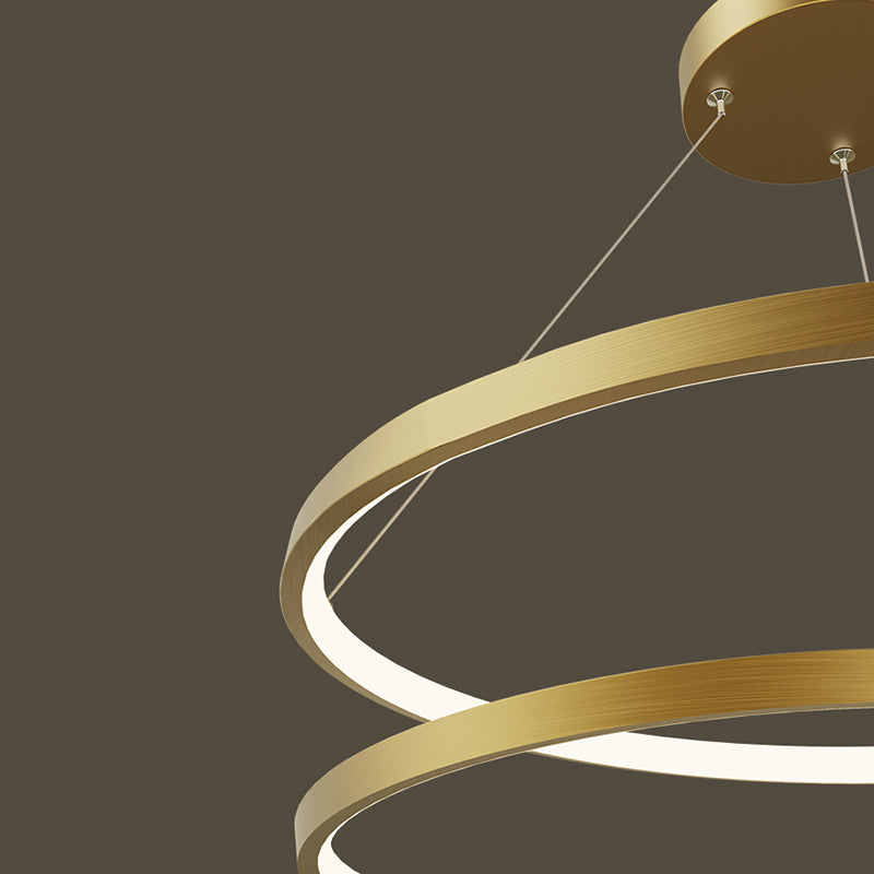 Arisha Moderno LED Cerchio Curvo Lampade a sospensione Metallo Nero/Oro Soggiorno/Camera da Letto