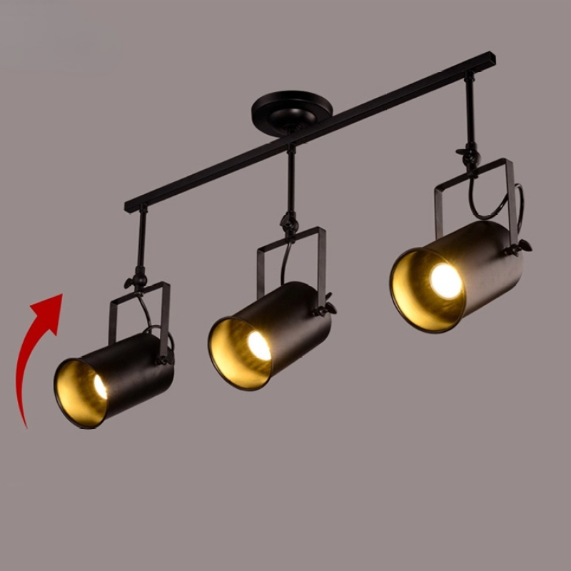 Silva Industriale LED Vintage Regolabile Plafoniere Nero Soggiorno/Camera da Letto