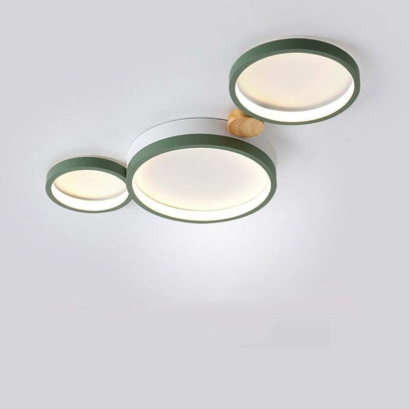 Arisha Minimalismo LED Plafoniera Bianco Rotonda Metallo Legno Soggiorno/Camera da Letto/Sala da Pranzo
