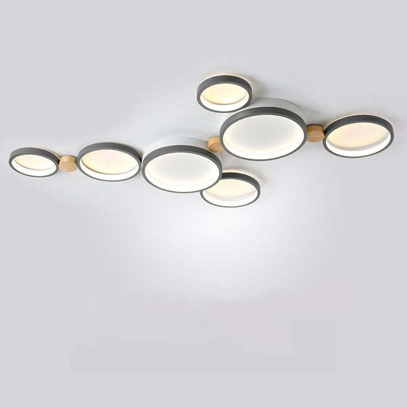 Arisha Minimalismo LED Plafoniera Bianco Rotonda Metallo Legno Soggiorno/Camera da Letto/Sala da Pranzo