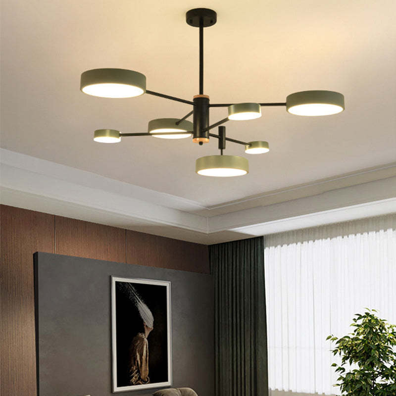 Arisha Design LED Lampade a Sospensione Metallo/Legno Grigio/Bianco/Oro Soggiorno/Camera da Letto