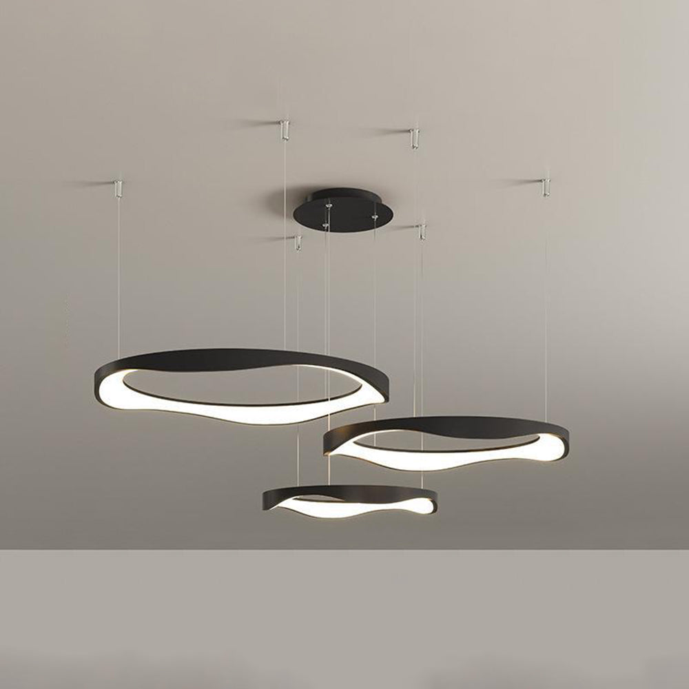 Arisha Moderna LED Lampada a Sospensione Nero/Banco Rotondo Sala da Pranzo