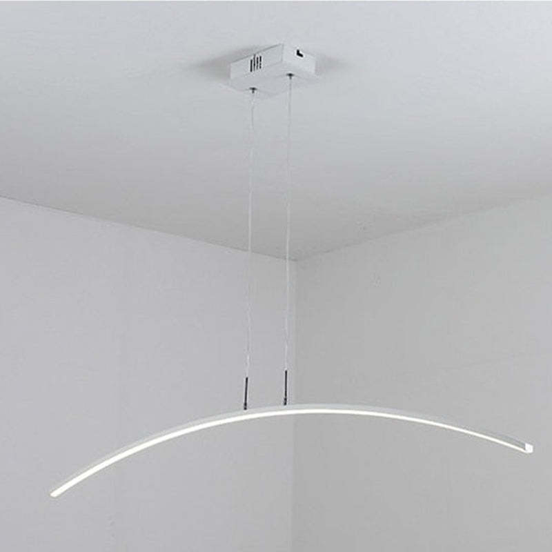 Arisha Moderna LED Curvo Lineare Lampada a Sospensione Nero/Bianco Sala da Pranzo/Soggiorno/Camera da Letto