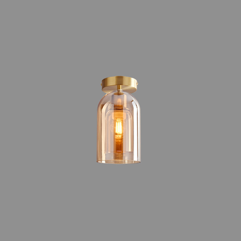 Arisha Moderna LED Plafoniere Cilindro Vetro Trasparente Cognac/Grigio Corridoio/Soggiorno/Camera da Letto