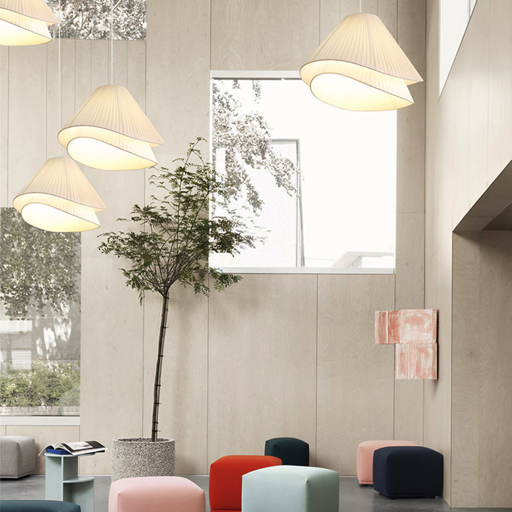 Ritta Minimalista LED Doppio Strato Lampade a Sospensione Tessuto LED Bianco Soggiorno/Camera da Letto