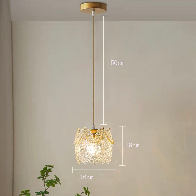 Kristy Bellissimo LED Lampade a Sospensione Metallo/Acrilico Bianco Francese Lacey Fiore Soggiorno/Camera da Letto