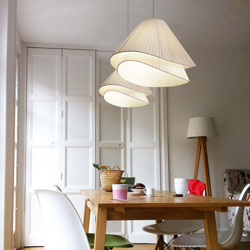 Ritta Minimalista LED Doppio Strato Lampade a Sospensione Tessuto LED Bianco Soggiorno/Camera da Letto