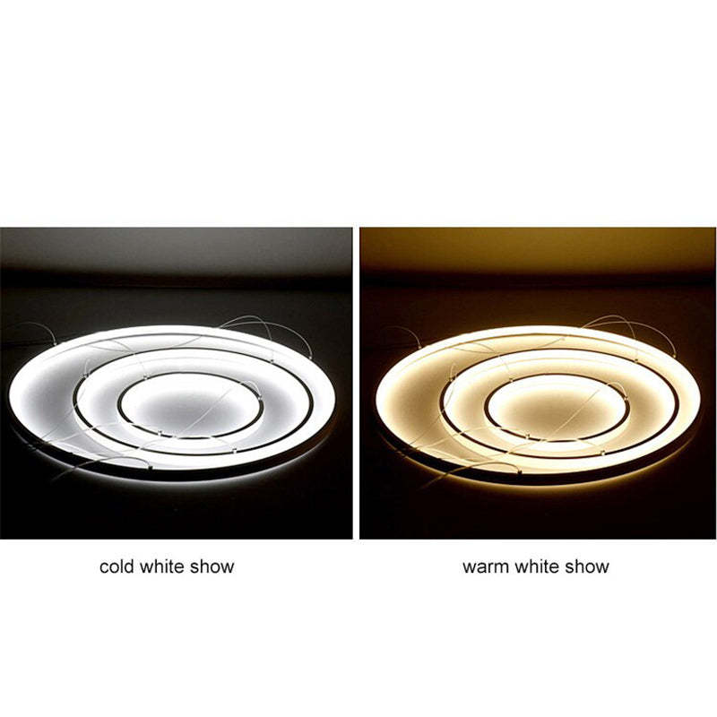 Arisha Design Illuminato LED Lampada a Sospensione Bianco/Nero/Oro Anello Interno Soggiorno/Camera da Letto