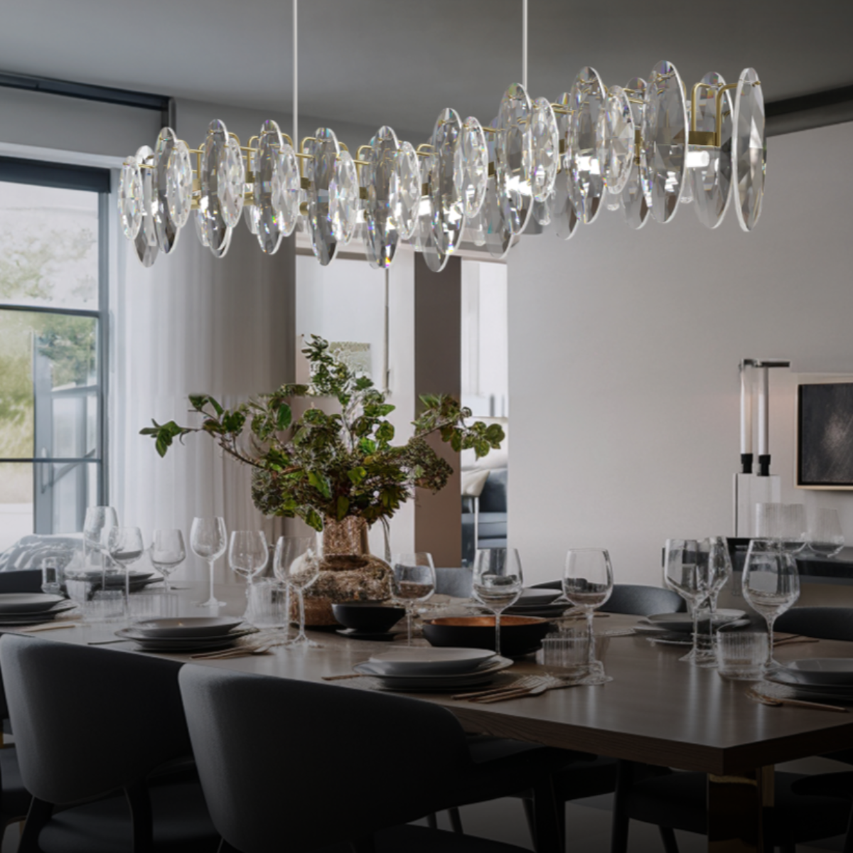 Kristy Design Vetro LED Lampade a Sospensione Oro Soggiorno