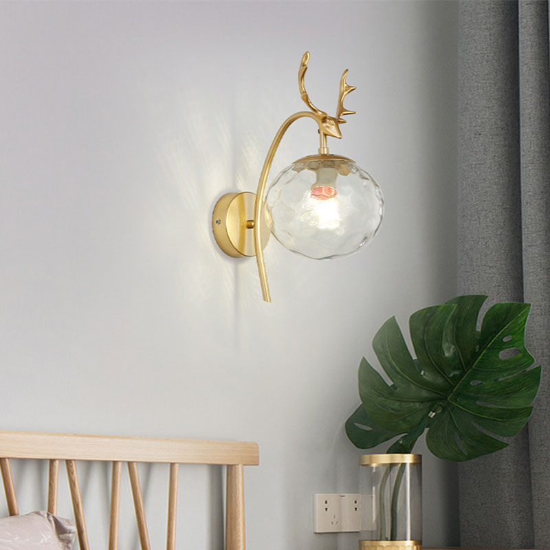Valentina Moderna LED Art-Deco Corna Applique Nero/Oro Soggiorno/Camera da Letto