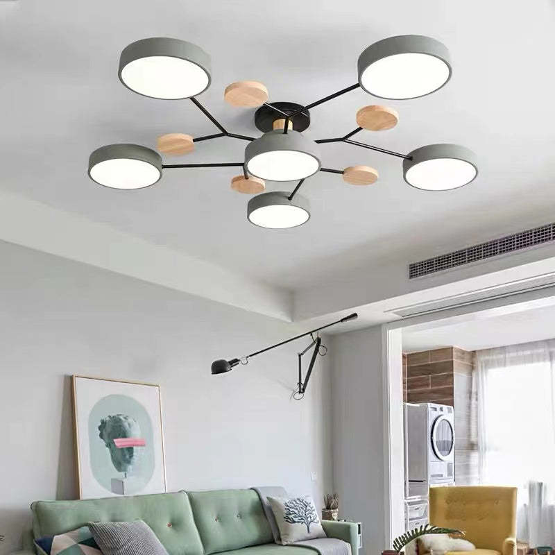 Arisha Moderne LED Plafoniere Metallo/Acrilico/Legno Bianco/Verde/Grigio Siggiorno
