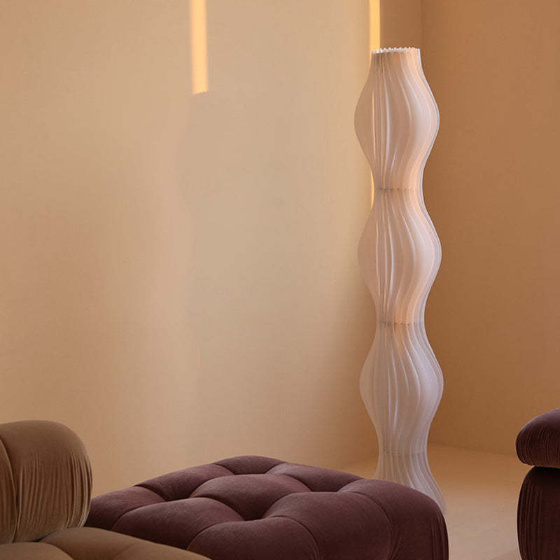 Mira Moderno LED Lampade da Terra Artistico Acrilico Bianco Onda Soggiorno/Camera da Letto
